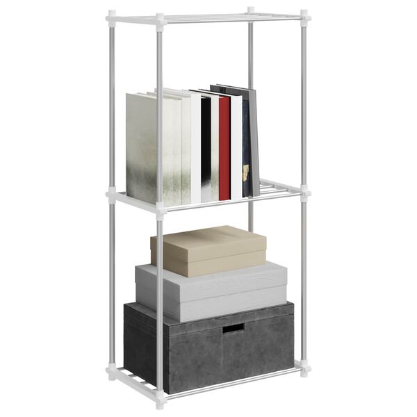 vidaXL Storage Shelf with Shelf White 42.5 x 27 x 91.5 cm Aluminium