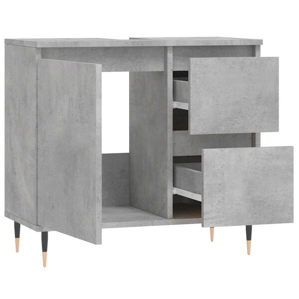 vidaXL Bathroom Cabinet Concrete Grey 65x33x60 cm Engineered Wood