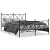 vidaXL Metal Bed Frame without Mattress with Footboard Black 140x190cm