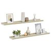 vidaXL Wall Shelves 2 pcs White and Sonoma Oak 80x9x3 cm