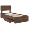 vidaXL Bed Frame with Headboard Brown Oak 75 x 190 cm Engineered Wood