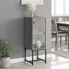 vidaXL Side Cabinet with Glass Doors Grey Sonoma 35x37x100 cm