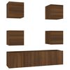 vidaXL 6 Piece TV Cabinet Set Brown Oak Engineered Wood