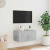 vidaXL TV Wall Cabinet with LED Lights Concrete Grey 60x35x31 cm