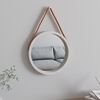 vidaXL Wall Mirror with Strap White &Oslash; 35 cm
