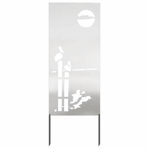 vidaXL Garden Privacy Screen Silver 50 x 140 cm Stainless steel