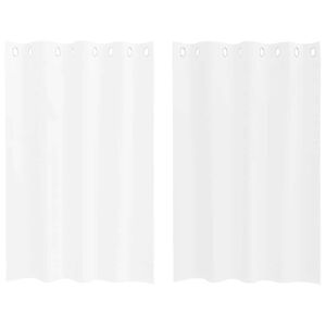 vidaXL Voile Curtain with Curtains 2 pcs White 140 x 140 cm Polyester