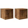 vidaXL Wall Cabinet Wall-Mounted 2 pcs Old Wood 37 x 37 x 37 cm