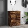 vidaXL Shoe Cabinet with 2 Flip-Drawers Smoked Oak 80x42x108 cm