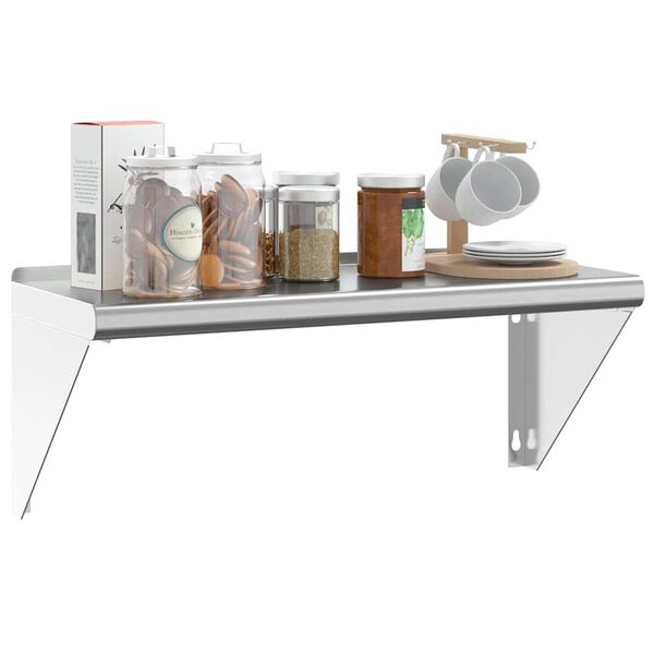 vidaXL Wall Shelf 75x30x31 cm Silver Stainless Steel