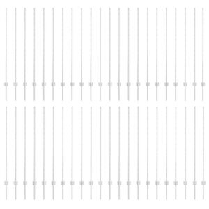 vidaXL Embedded Fence Post 44 pcs Silver 180 cm Powder-Coated Steel