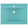 vidaXL Luxury Basin with Faucet Hole Matt Light Green 60x46 cm Ceramic