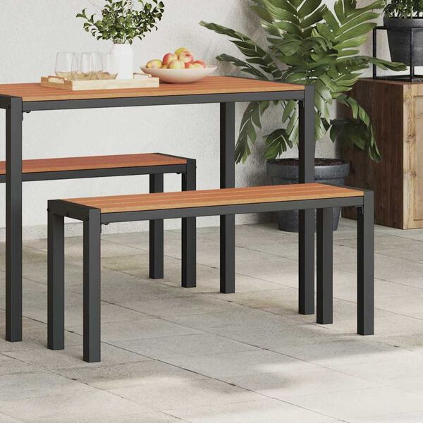 vidaXL Garden Bench Brown 100 x 28 x 45cm Steel