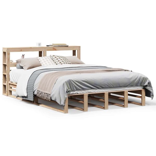 vidaXL Bed Frame without Mattress 140x190 cm Solid Wood Pine