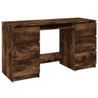 vidaXL Writing Desk Smoked Oak 140x50x77 cm Engineered Wood
