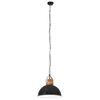 vidaXL Industrial Hanging Lamp Black Round 32 cm E27 Solid Mango Wood