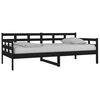 vidaXL Day Bed without Mattress Black Solid Wood Pine 90x190 cm Single