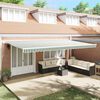 vidaXL Retractable Awning Retractable Green and White 600 x 300 cm