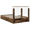 vidaXL Storage Bed with Drawer Smoked Oak 135 x 190 cm Engineered Wood