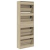 vidaXL Shoe Cabinet Sonoma Oak 60x21x163.5 cm Engineered Wood