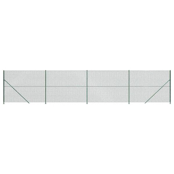 vidaXL Chain Link Fence with Flange Green 1.8x10 m