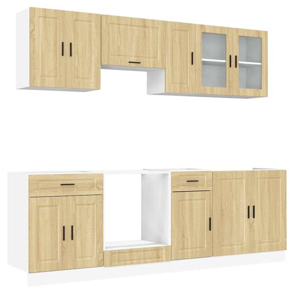 vidaXL 8 Piece Kitchen Cabinet Set Porto Sonoma Oak Engineered Wood