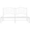 vidaXL Metal Bed Frame without Mattress with Headboard White 183x213cm