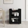vidaXL Kitchen Trolley Black 60x45x80 cm Engineered Wood