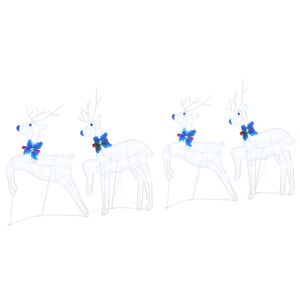 vidaXL LED Reindeers 4 pcs White 45 x 19 x 65 cm Fabric