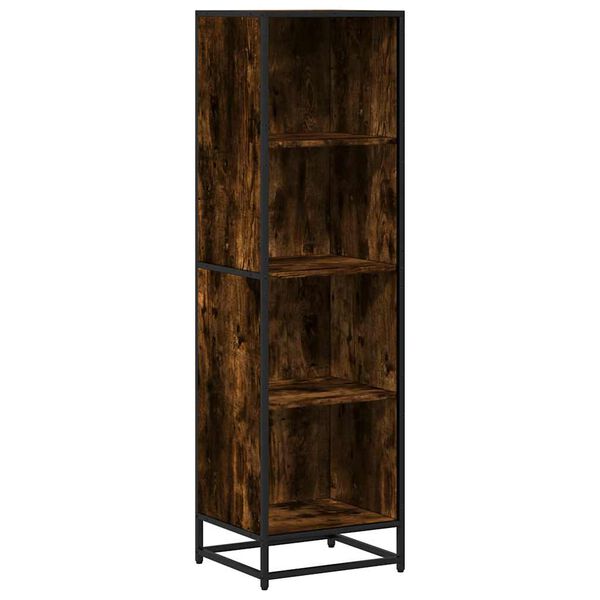vidaXL Book Cabinet Smoked Oak 40x35x139 cm Engineered Wood
