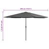vidaXL Garden Parasol with Metal Pole 390 cm Anthracite