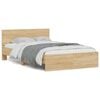 vidaXL Bed Frame with Headboard and LED Sonoma Oak 120x200 cm