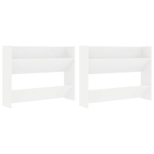 vidaXL Wall Shoe Cabinet 2 pcs White 80x18x60 cm Engineered Wood