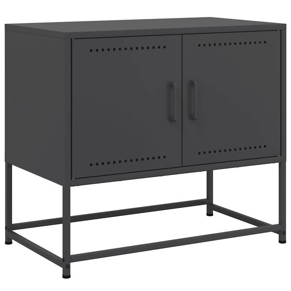vidaXL TV Cabinet Black 68.5x39x60.5 cm Steel