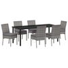 vidaXL Garden Dining Set 7 pcs Grey Powder-Coated Steel