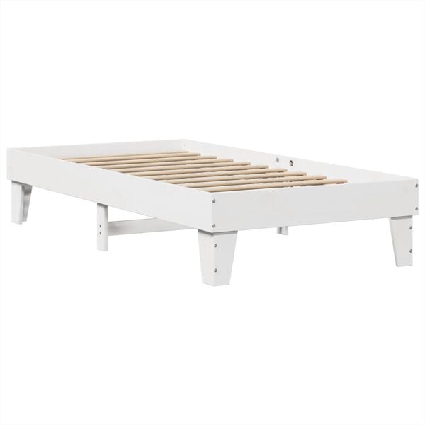 vidaXL Bed Frame without Mattress White 90x200 cm Solid Wood Pine