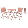 ProGarden 3 Piece Garden Bistro Set Steel Mauve-pink