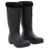 vidaXL Rain Boots with Removable Socks Black Size 43 PVC