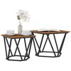 vidaXL Side Table Set 2 pcs Reclaimed Wood Engineered Wood and Steel