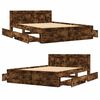 vidaXL Bed Frame with Headboard without Mattress Smoked Oak 120x190 cm Small Double