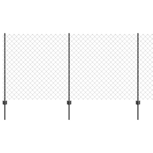 vidaXL Fence with Post Grey 1.2 x 10 m Steel and PVC