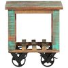 vidaXL Side Table with Wheels 40x40x42 cm Solid Wood Reclaimed
