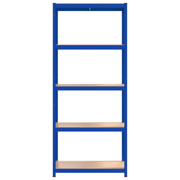 vidaXL 5-Layer Storage Shelf Blue Steel&Engineered Wood