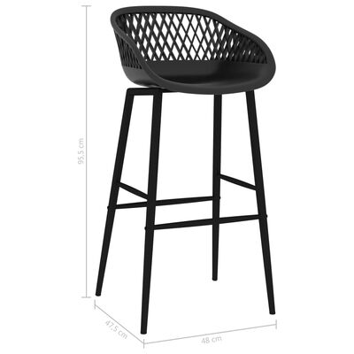 vidaXL Bar Chairs 4 pcs Black