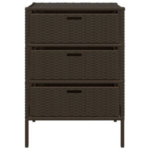 vidaXL Garden Storage Cabinet Brown 55x59x80 cm Poly Rattan