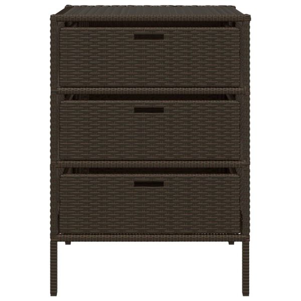 vidaXL Garden Storage Cabinet Brown 55x59x80 cm Poly Rattan