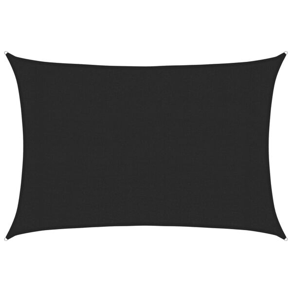 vidaXL Sunshade Sail 160 g/m&sup2; Black 3x4 m HDPE