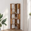 vidaXL Corner Bookcase 5-Tier Old Wood 50x50x179 cm Engineered Wood