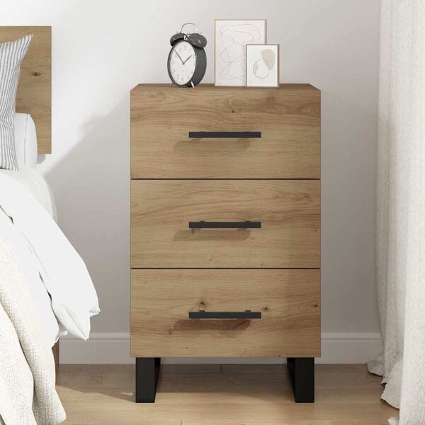 vidaXL Bedside Cabinet Artisan Oak 40 x 40 x 66 cm Engineered Wood