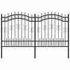 vidaXL Garden Fence Kampen with Spear Top Black 240x125 cm Steel
